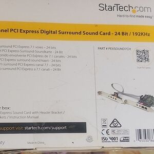 StarTech 7.1 PCI Express Digital Surround Sound Card - White/Yellow Accent